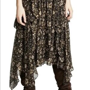 Ulla Johnson Torri Skirt Forest Fairy Grunge Boho Silk Whimsigoth Paisley Gypsy
